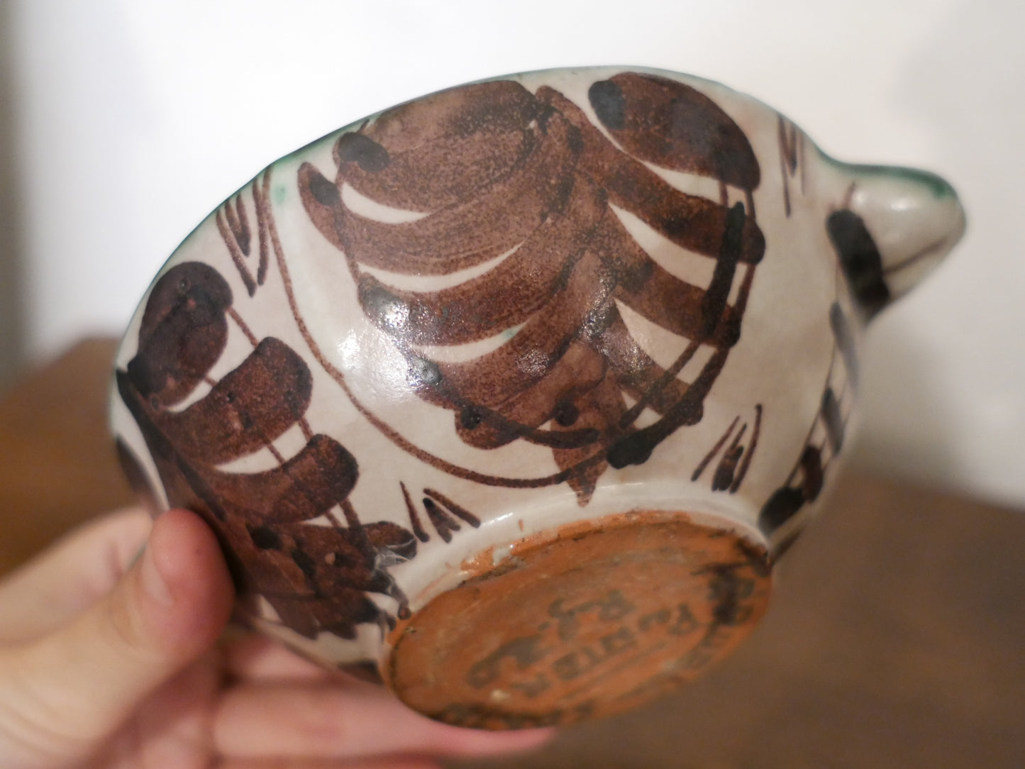 スペイン テルエル陶器 PUNTER ミニボウル 鳥 Vintage FolkArt