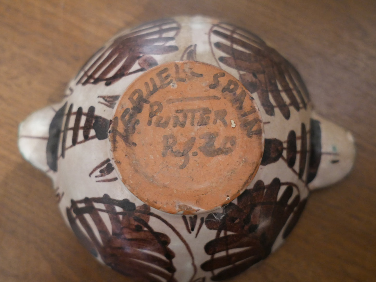 スペイン テルエル陶器 PUNTER ミニボウル 鳥 Vintage FolkArt