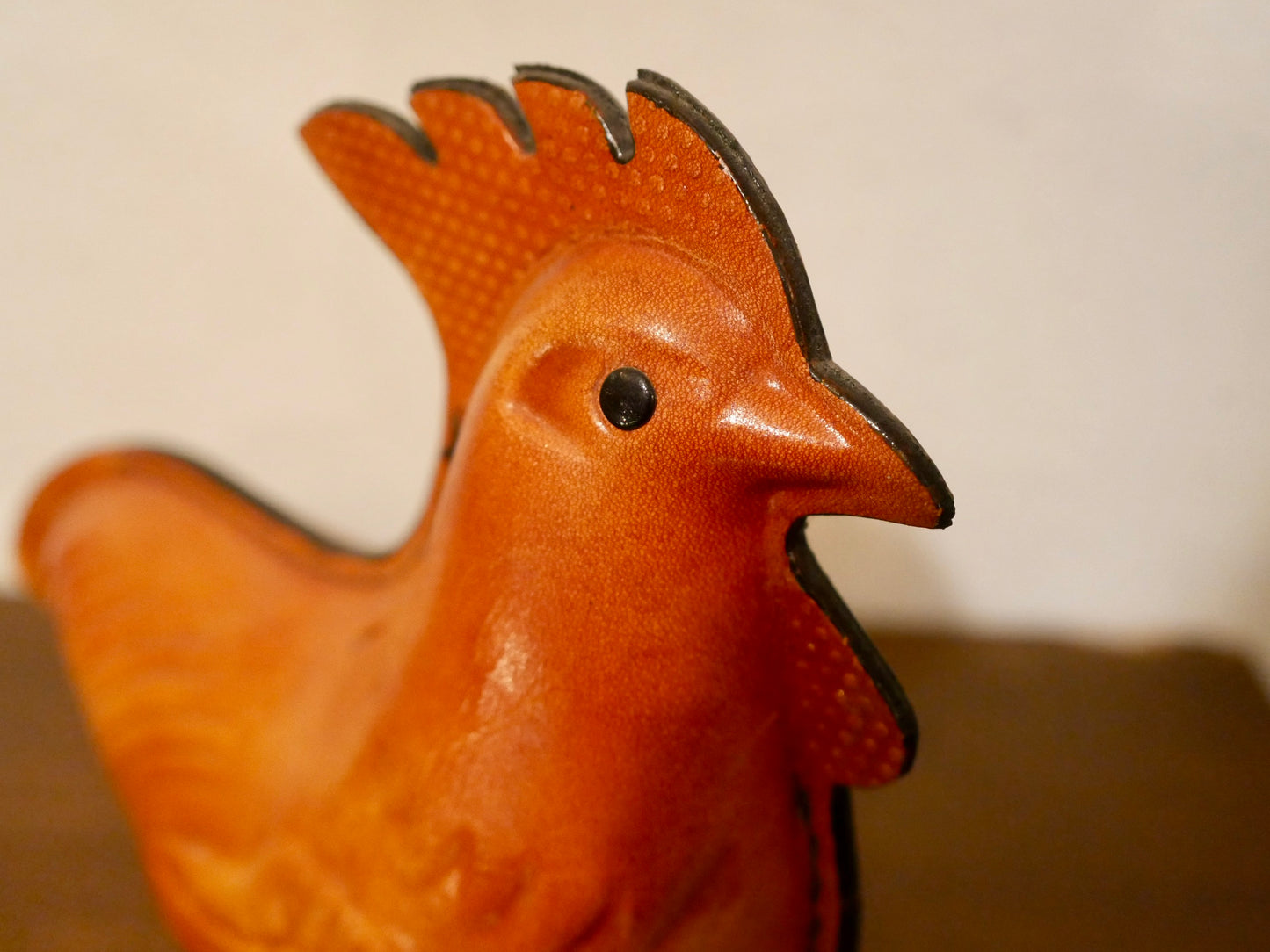 鴻池製作所 にわとり 貯金箱 本革 レザー KONOIKE