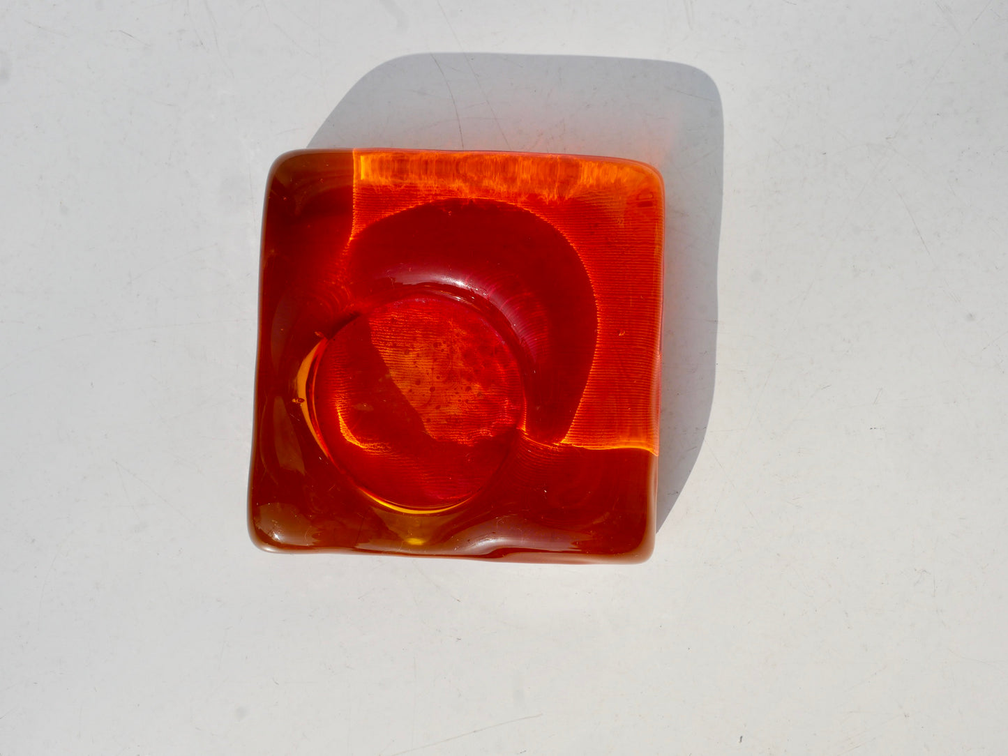 V.Nason&C【オレンジの小物入れ】Murano ガラス ペーパーウェイト オブジェ アートガラス イタリア