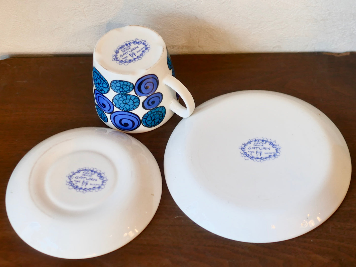 Figgjo Flint KIRSTEN DEKOR【SATURN】カップ&ソーサートリオセット北欧 ノルウェー フィッギオカップ&ソーサートリオセット