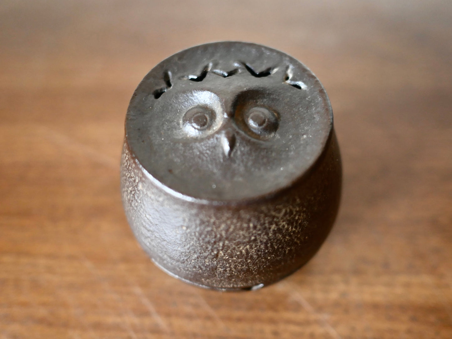 南部鉄器【慧】馬場忠寛作 香炉 香立てフクロウ 鋳鉄