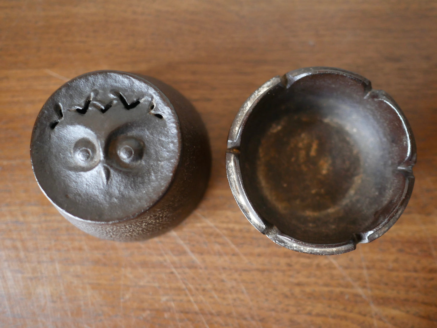 南部鉄器【慧】馬場忠寛作 香炉 香立てフクロウ 鋳鉄