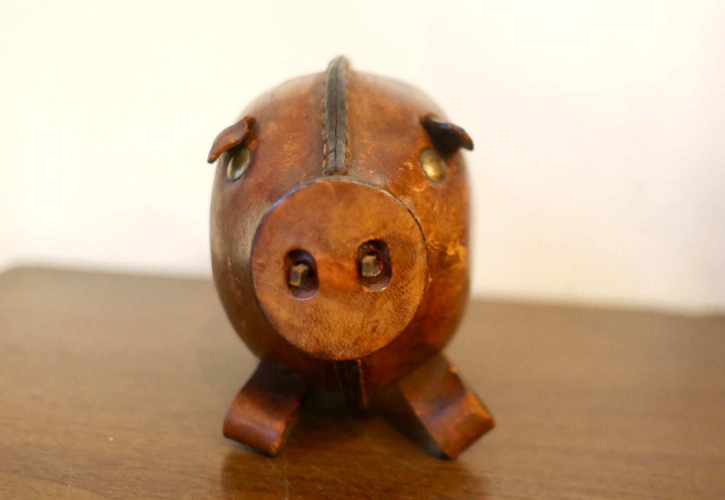 鴻池製作所 ブタ 貯金箱 本革 レザー KONOIKE