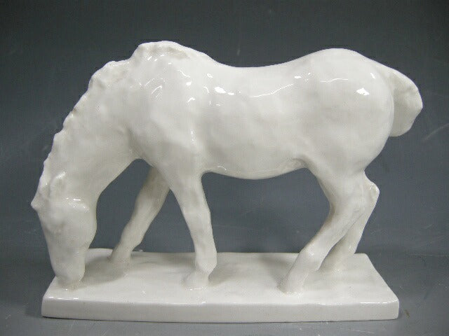 Noritake ノリタケ 白磁置物 (馬) 戦前 マルキ印