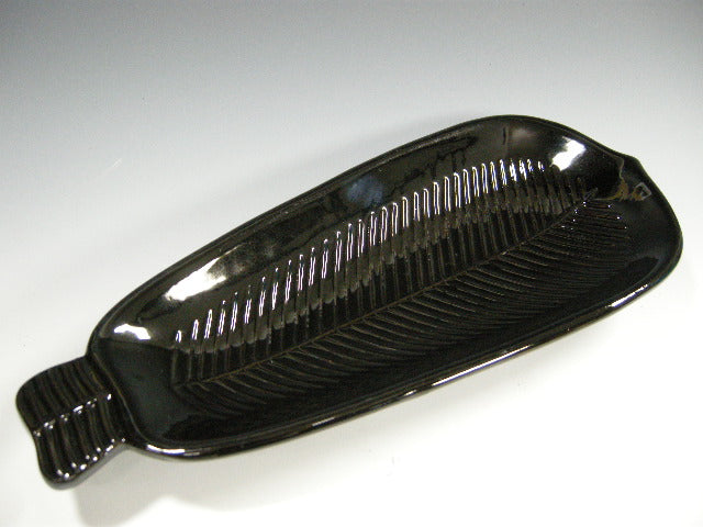 北欧 GABRIEL ガブリエル釜 木の葉 ロングプレート (ブラック) スウェーデン