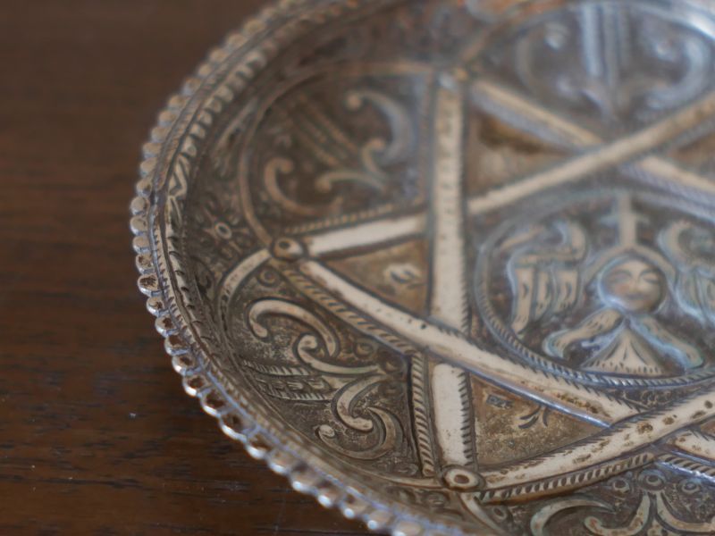 銀製? 六芒星 小皿