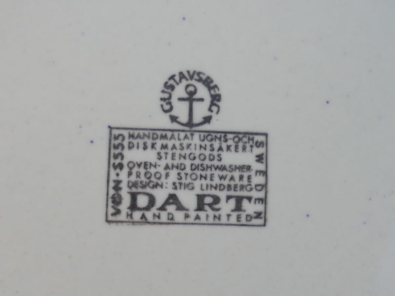 Gustavsberg 【DART】カップ&ソーサー Stig Lindberg Vintage ダート スティグ・リンドベリ グスタフスベリ