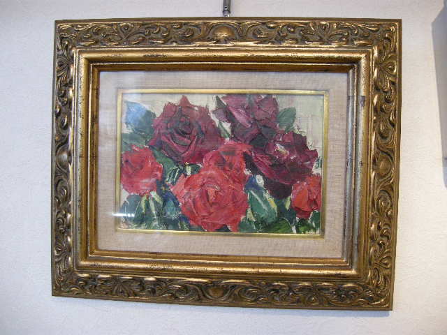 中村勝美 【バラ】 油彩画 SM号 美術年鑑掲載 薔薇