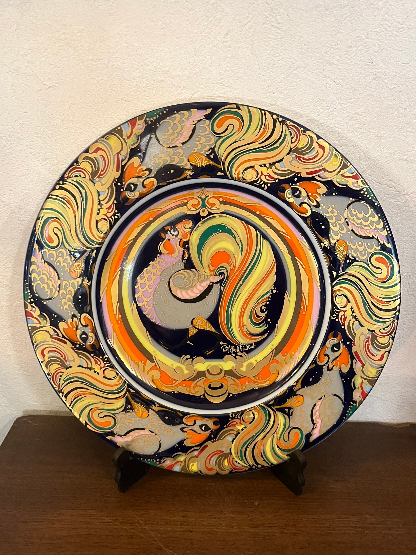 Rosenthal 干支プレート Bjorn Wiinblad/ビョルン・ヴィンブラッド 酉 直径28cm ローゼンタール