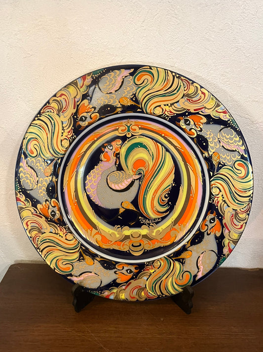 Rosenthal 干支プレート Bjorn Wiinblad/ビョルン・ヴィンブラッド 酉 直径28cm ローゼンタール