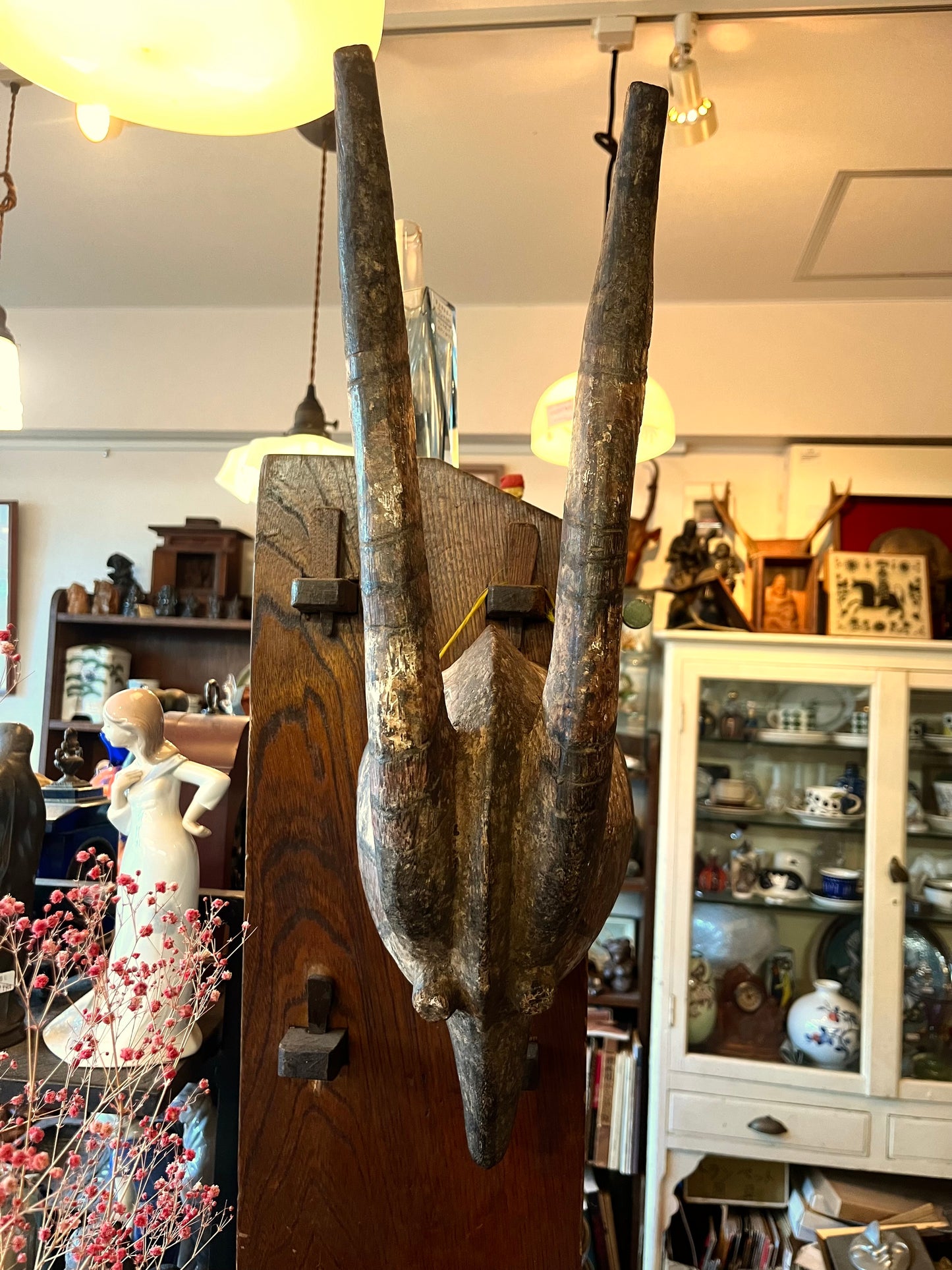 ブルキナファソ モシ族 木彫仮面 ヘッドマスク アフリカ民芸