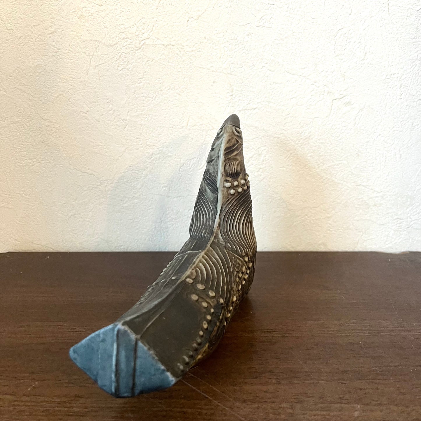 Rorstrand Terra series【Gray Bird with Relief Decor】Bertil Vallien 1978 北欧 鳥オブジェ
