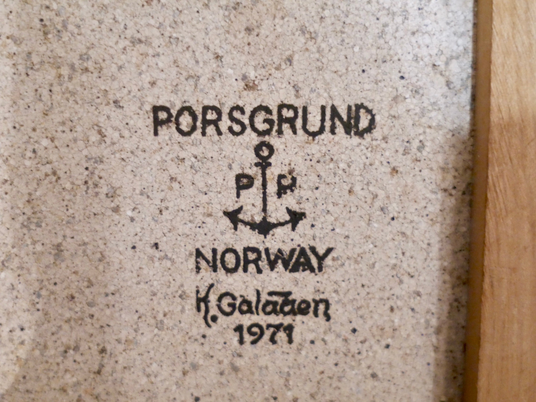 PORSGRUND 陶板 ウォールプレート 1971年製 Konrad Galaaen ポルシュグルン コンラード・ガレーン 北欧 ノルウェー  Norway