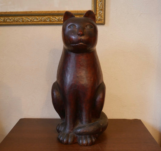 木彫 招き猫【猫次郎】1986年製