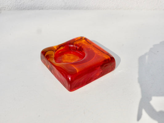 V.Nason＆C【オレンジの小物入れ】Murano ガラス ペーパーウェイト オブジェ アートガラス イタリア