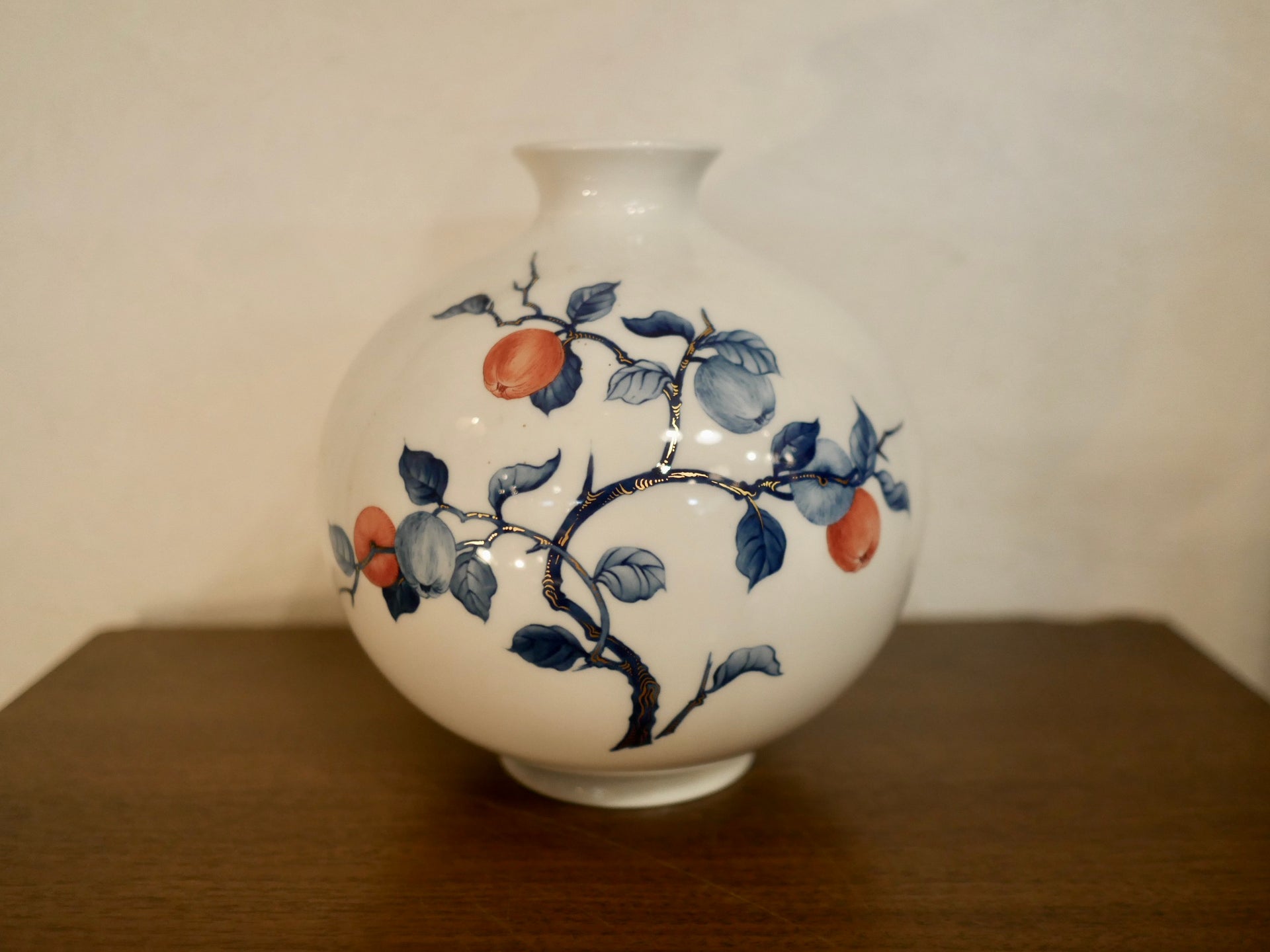 Meissen 柿右衛門様式 林檎 フラワーベース 花瓶 花器 マイセン ドイツ 