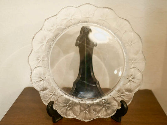 LALIQUE クリスタルプレート オンフルール フロスト加工
