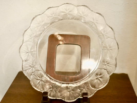 LALIQUE クリスタルプレート オンフルール フロスト加工