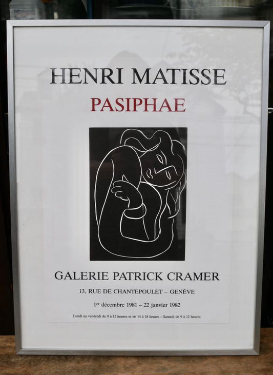 HENRI MATISSE【PASIPHAE】1981年展示会ポスター GALERIE PATRICK CRAMER フランス アンリ・マチス