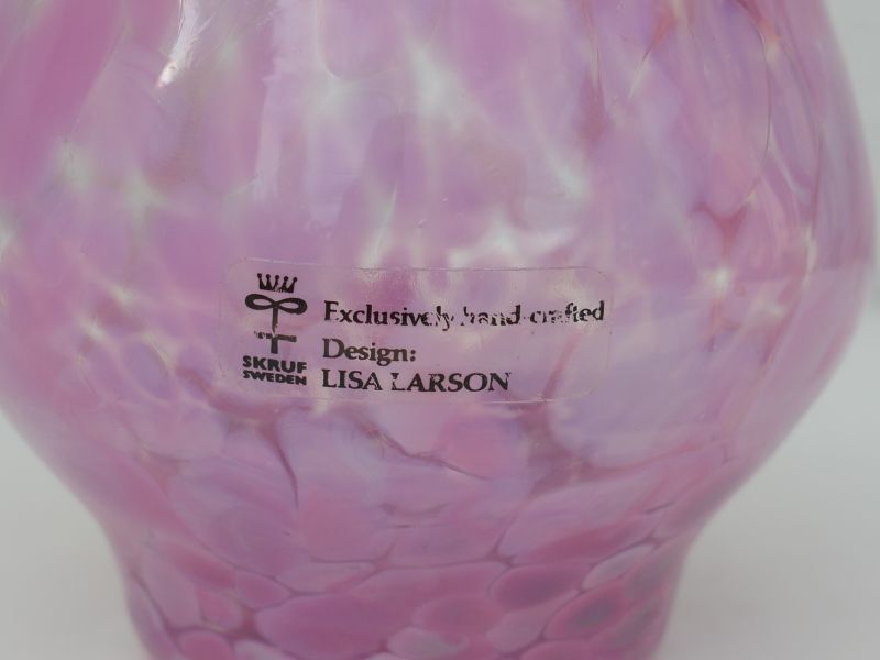 SKRUF SWEDEN ガラス製 キャンドルホルダー ピンク LISA LARSON デザイン リサ・ラーソン 北欧 ビンテージ