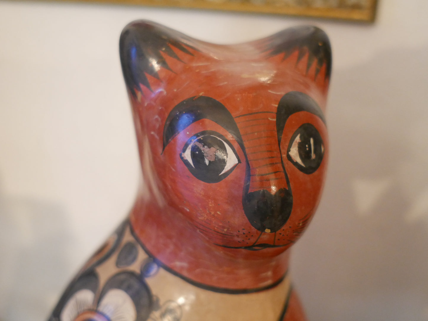 メキシコ民芸品 トナラ焼 猫の置き物 Mexico 民藝